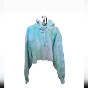 GBY Ice Dye Champion Reverse Weave Cropped Hoodie